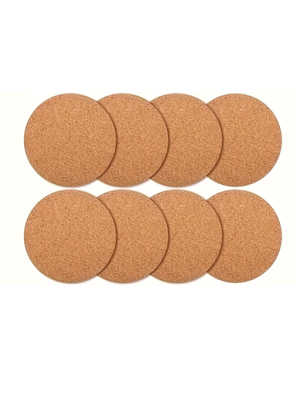 8pcs Self-Adhesive Cork Coasters