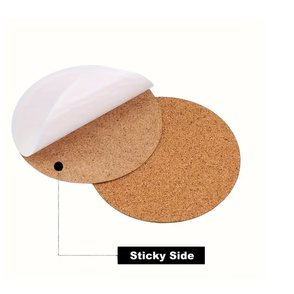 8pcs Self-Adhesive Cork Coasters