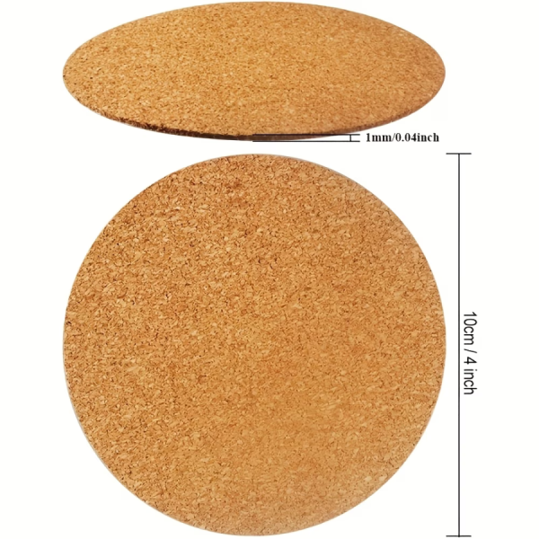 8pcs Self-Adhesive Cork Coasters