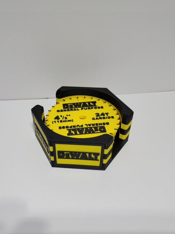 Industrial Saw Blade Coaster Set – DeWalt Inspired Workshop Decor