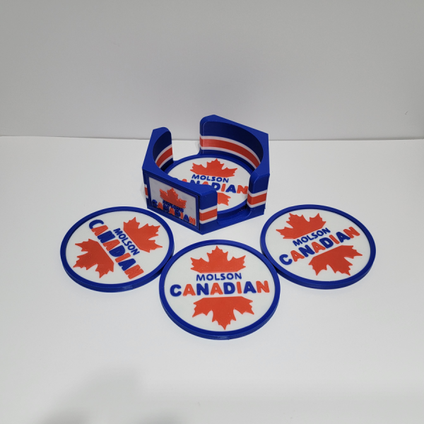 Molson Canadian 🍁 3D Printed Coaster Sets (With Holder)