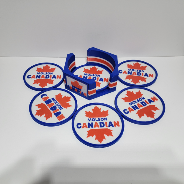 Molson Canadian 🍁 3D Printed Coaster Sets (With Holder)