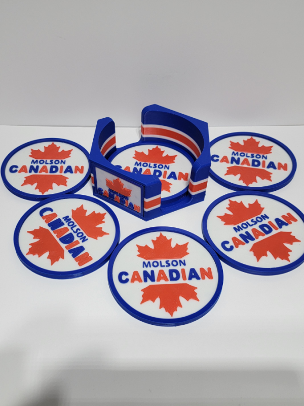 Molson Canadian 🍁 3D Printed Coaster Sets (With Holder)